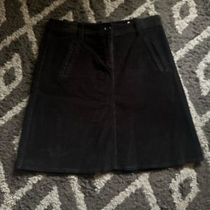 H&M Black Corduroy Knee Length Skirt size 8